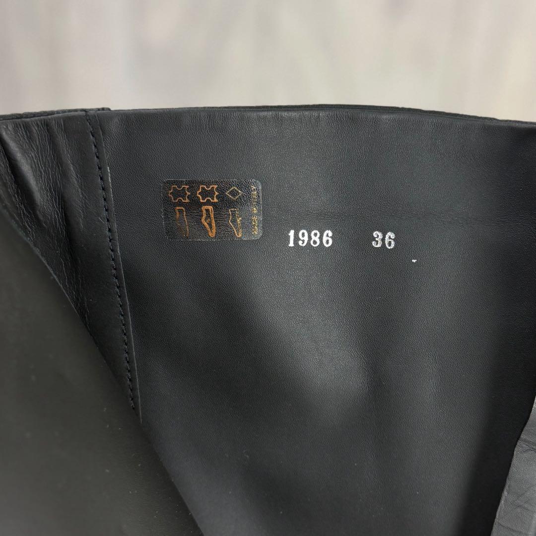 美品♡36♡23cm♡PRADA プラダ レッド ロゴ レザー ロングブーツ