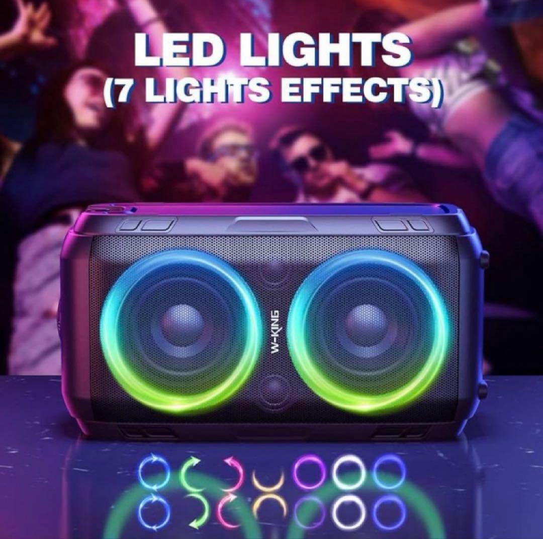 80W Bluetoothポータブルスピーカー 、重低音105dBサウンド