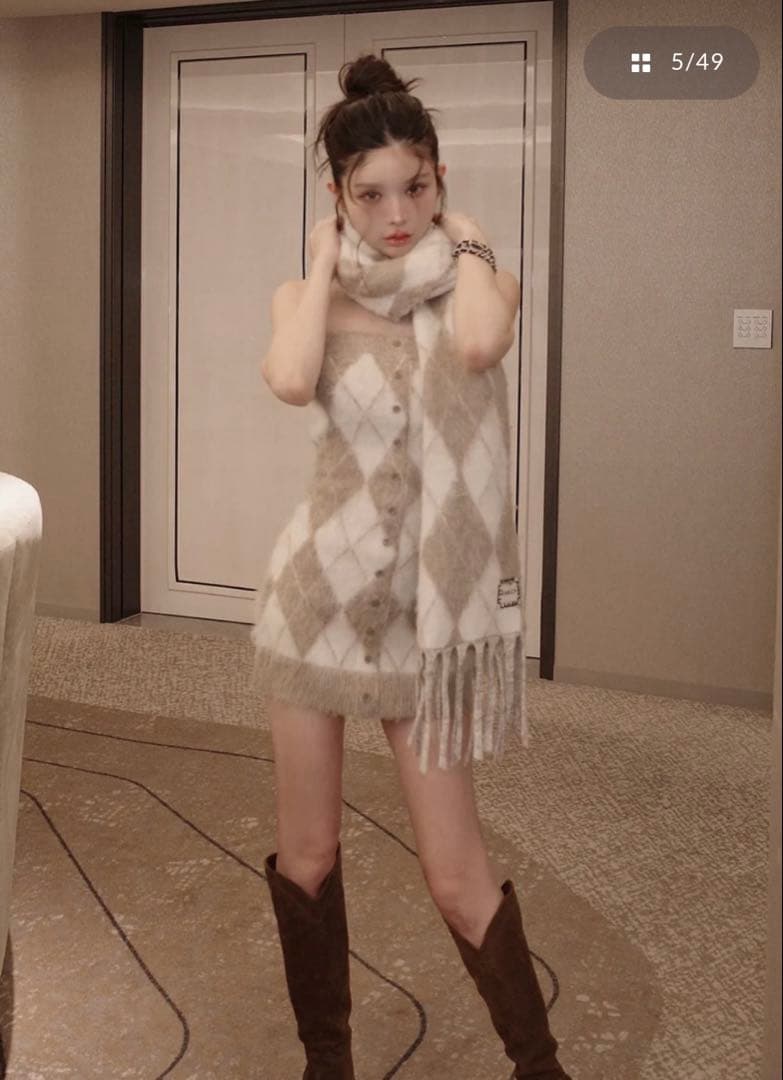 Darich アーガイルニットアンサンブル FL