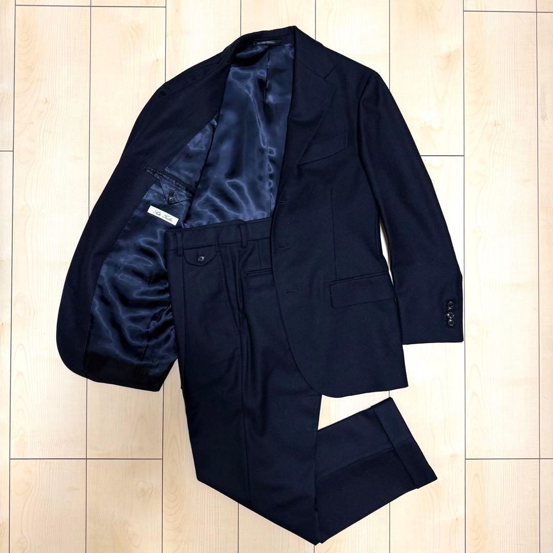フランネル スーツ ネイビー 日本製 イタリア
