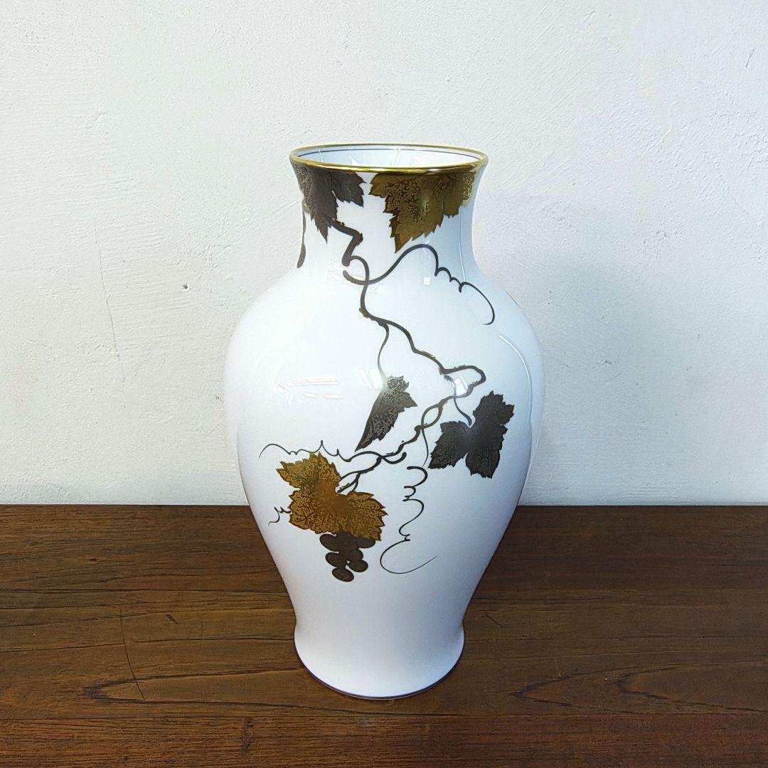 大倉陶園【金蝕ぶどう】花瓶 花器 36cm
