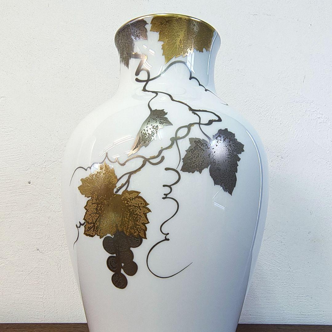 大倉陶園【金蝕ぶどう】花瓶 花器 36cm