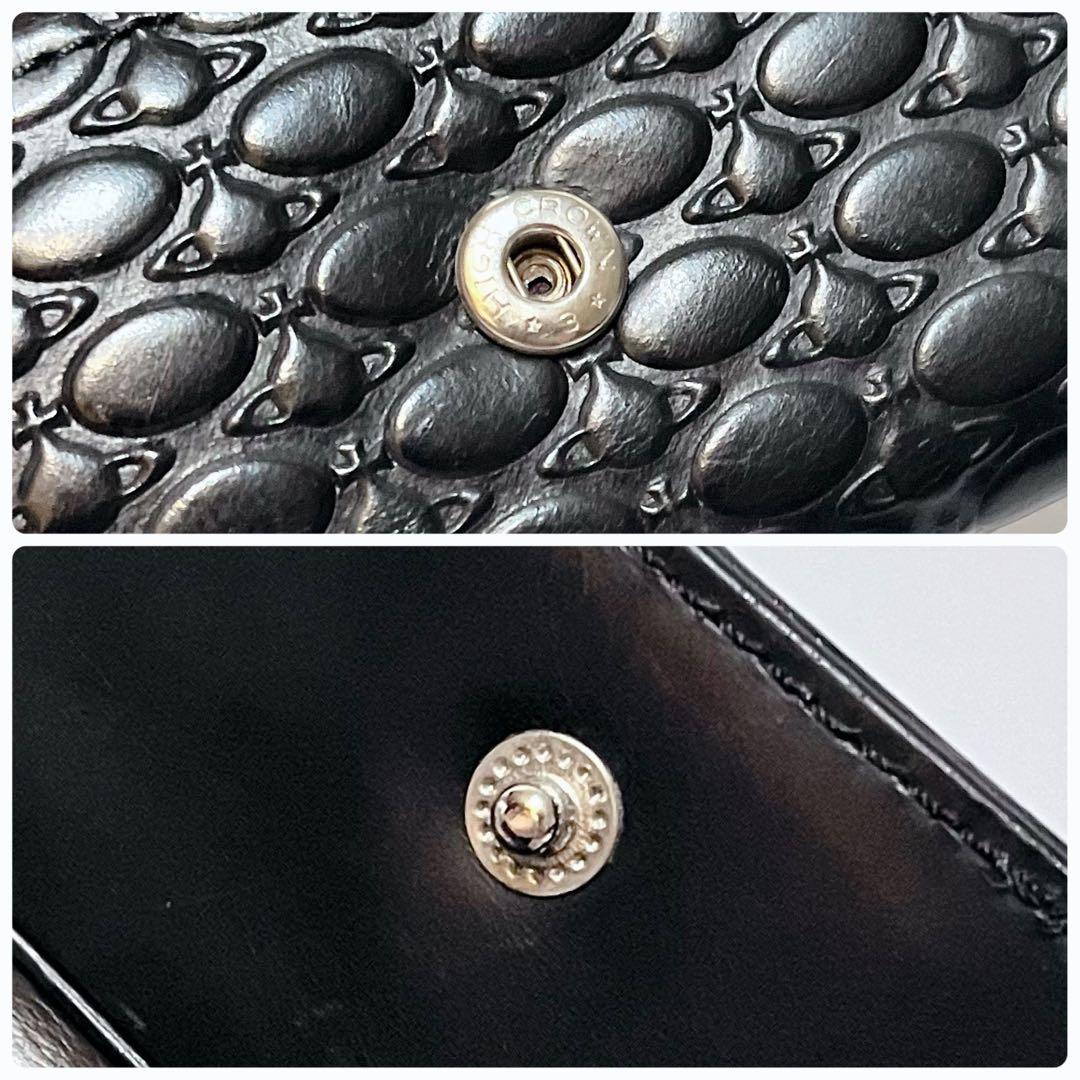 Vivienne Westwood オーブ 型押しレザー 5連キーケース 黒