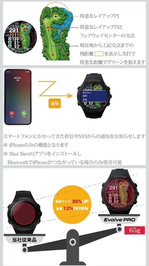値下げ⭐︎新品⭐︎ShotNavi Evolve PRO ゴルフ GPS ウォッチ
