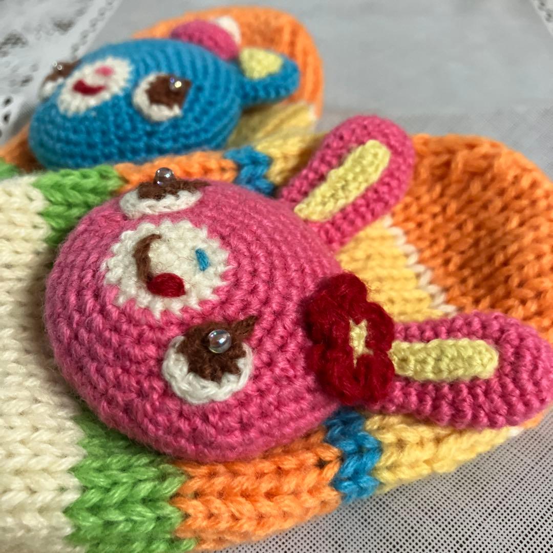 【平成レトロ】新品タグ付　メゾピアノ　ミミポポあみぐるみ　キッズ用手袋