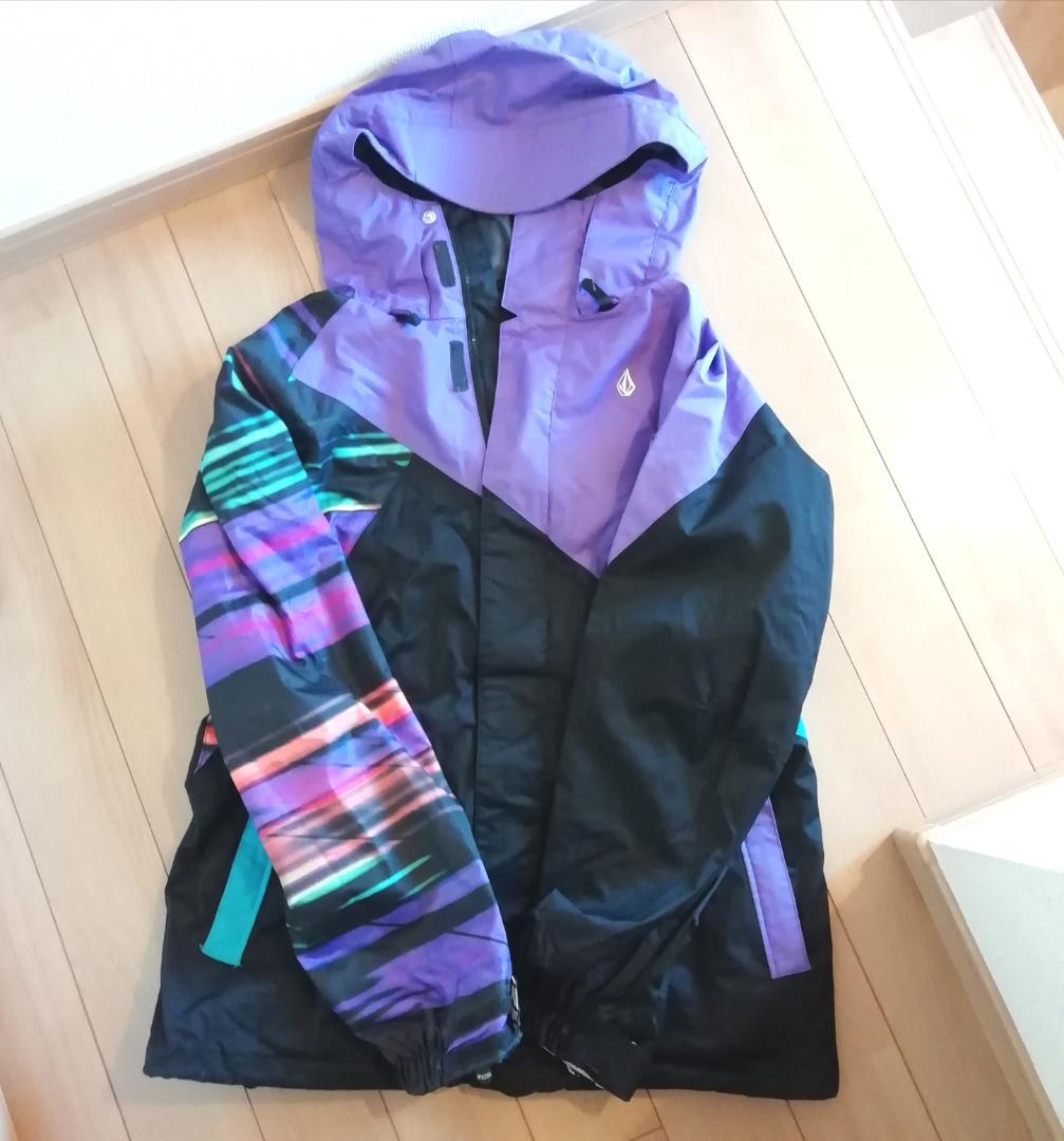 VOLCOM スノーボードジャケット L レディース 紫 派手 柄 スノーウェア