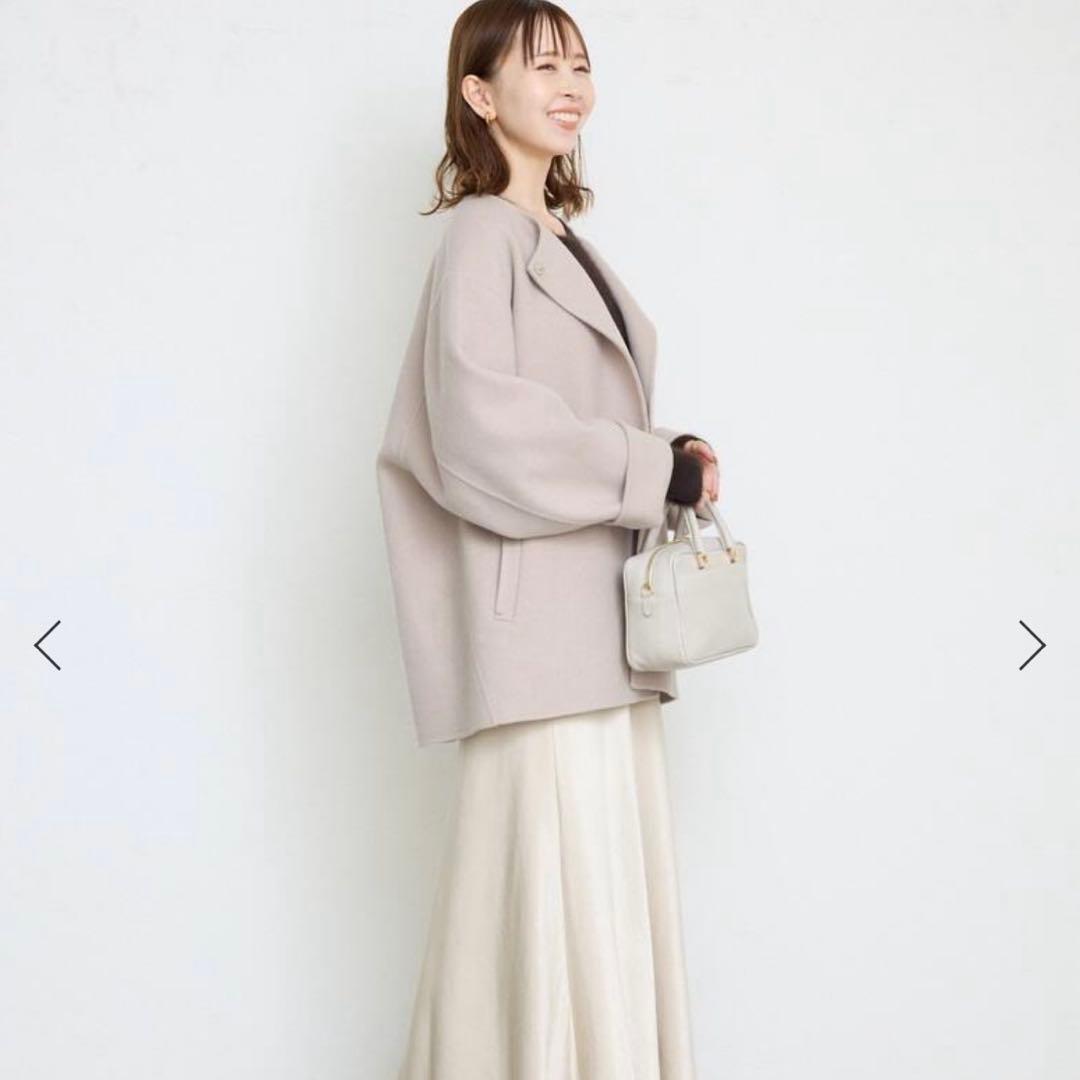 スローブイエナ　souple woolダブルフェイスノーカラーコート