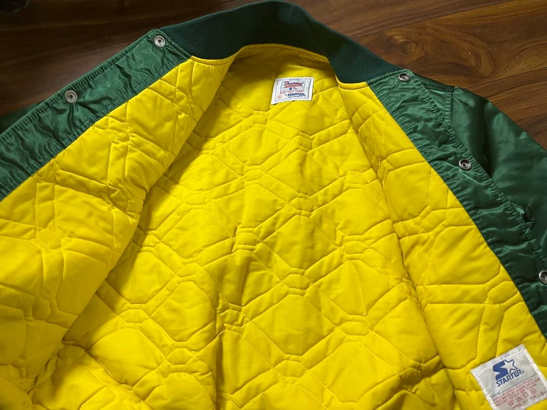 A's スタジャン グリーン刺繍ロゴ　スターター