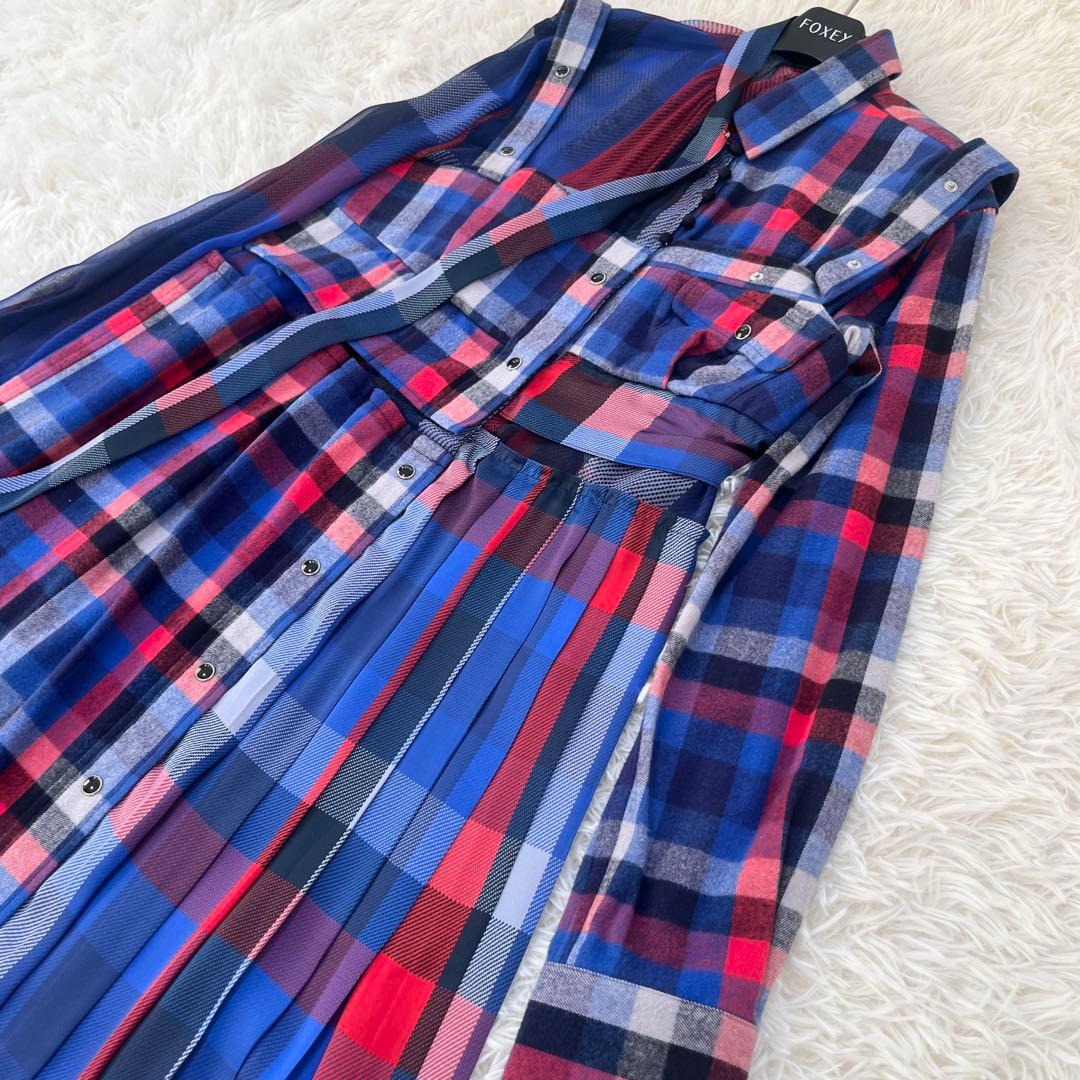 【タグ付】サカイ　sacai チェックシャツワンピース　SIZE2