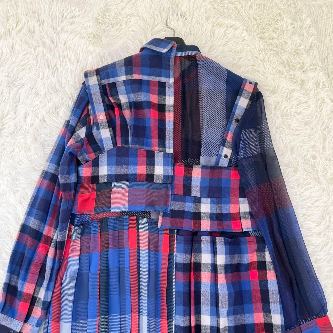【タグ付】サカイ　sacai チェックシャツワンピース　SIZE2