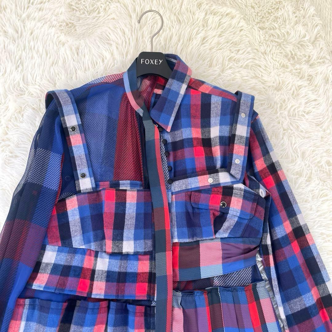 【タグ付】サカイ　sacai チェックシャツワンピース　SIZE2
