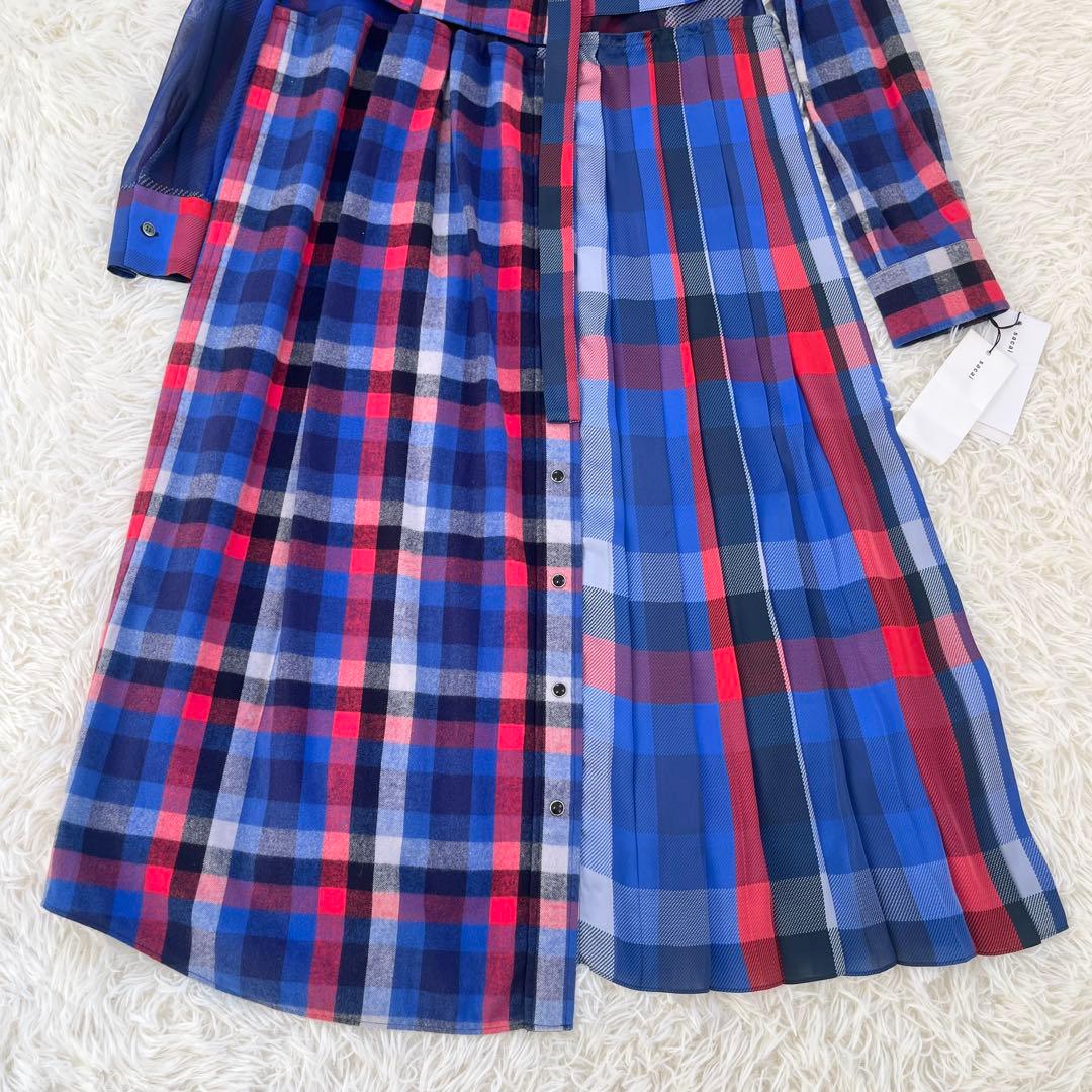 【タグ付】サカイ　sacai チェックシャツワンピース　SIZE2