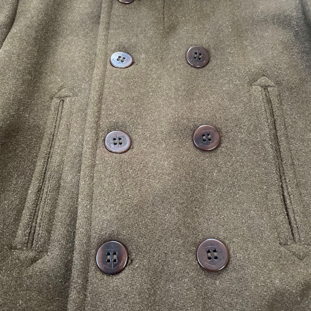 美品 RRL ダブルアールエル ウール ピーコート M カーキ 替えボタン付
