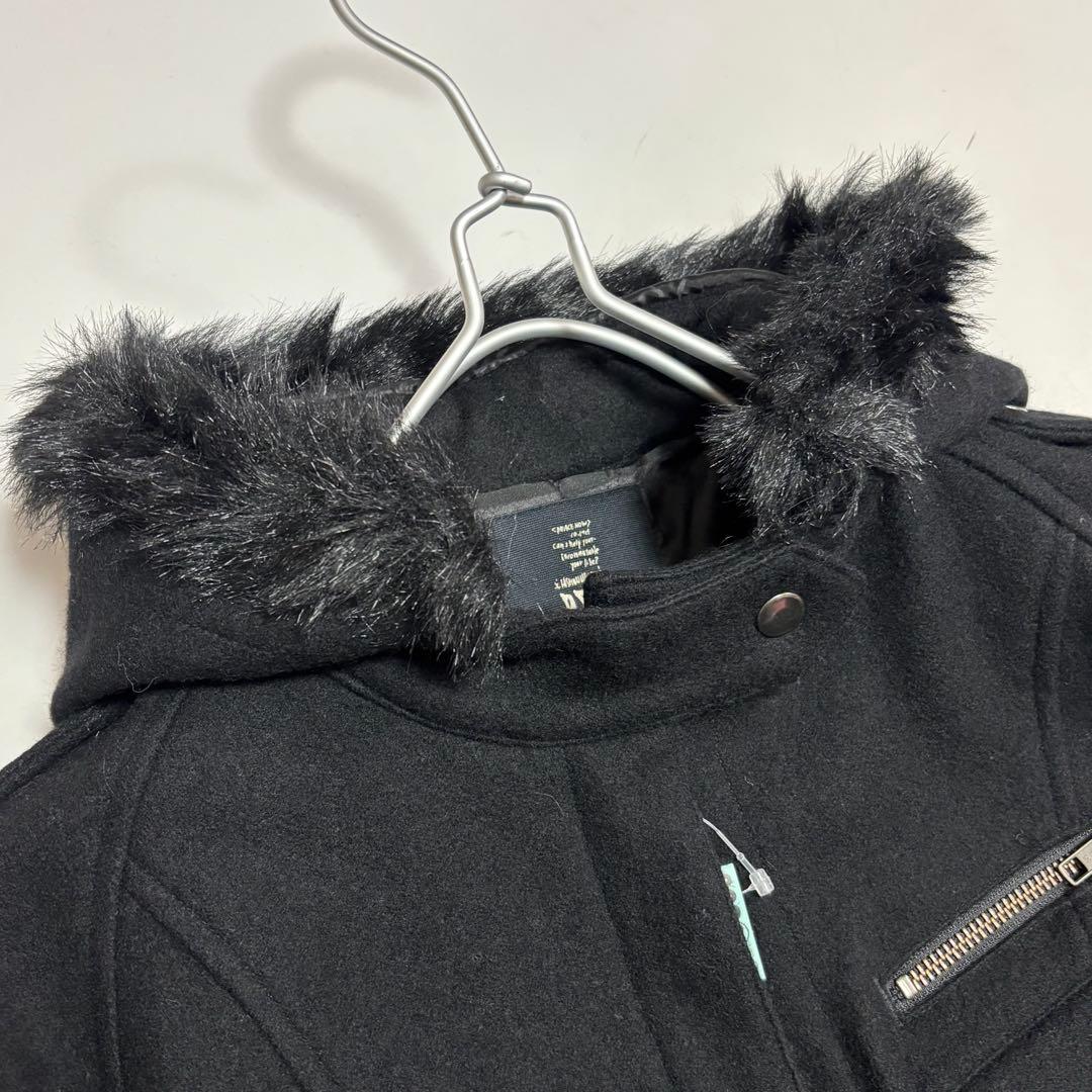 BPN　ブラックピースナウ　黒　燕尾　ファー・フーディ　コート