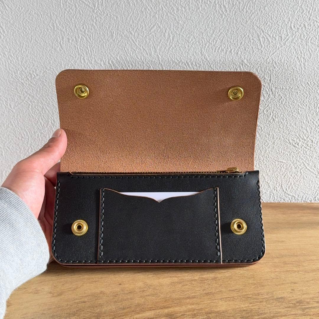 栃木レザー 茶芯 トラッカーウォレット 42talon