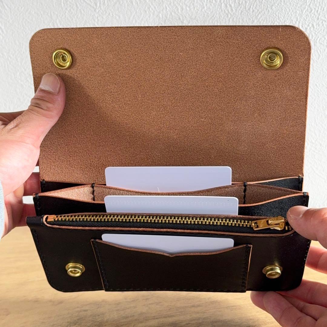 栃木レザー 茶芯 トラッカーウォレット 42talon