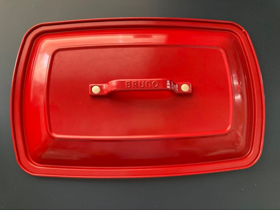 BRUNO ホットプレート レッド 蓋付き