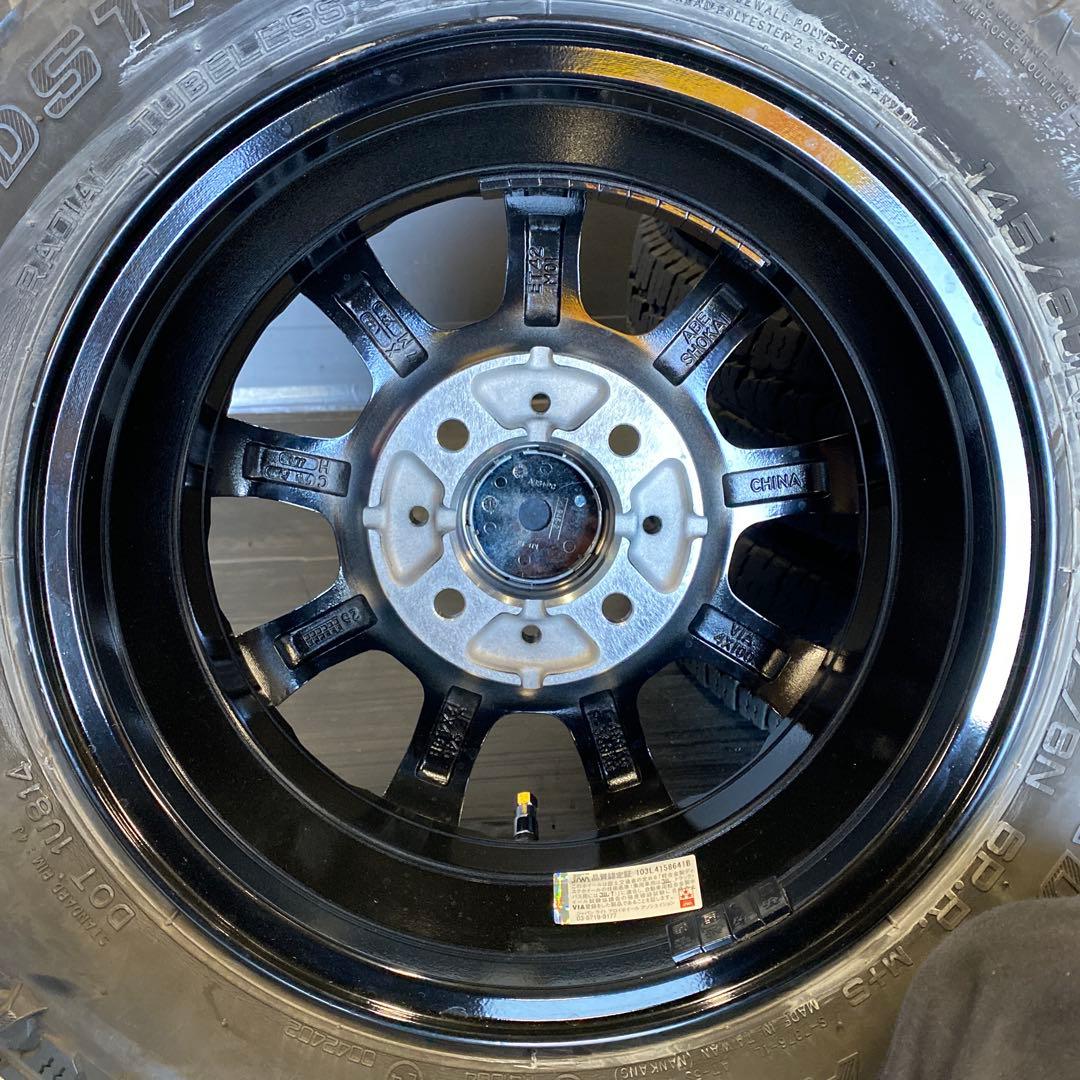 中古溝ありマッドスタータイヤホイールセット145/80R12LT 軽バン、軽トラ