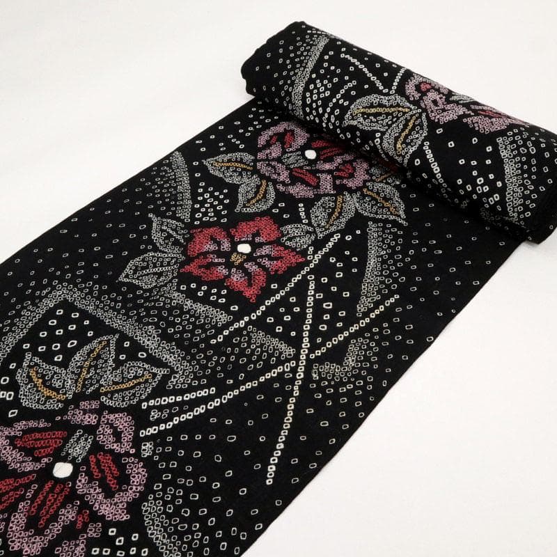 《みつ★手縫い仕立て＋居敷＋しぼり＊浴衣地紙に椿の花模様■反24-139》