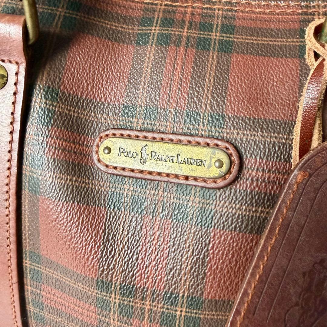 ク*ロ様 希少 ポロラルフローレン ボストンバッグ タータンチェック 2way