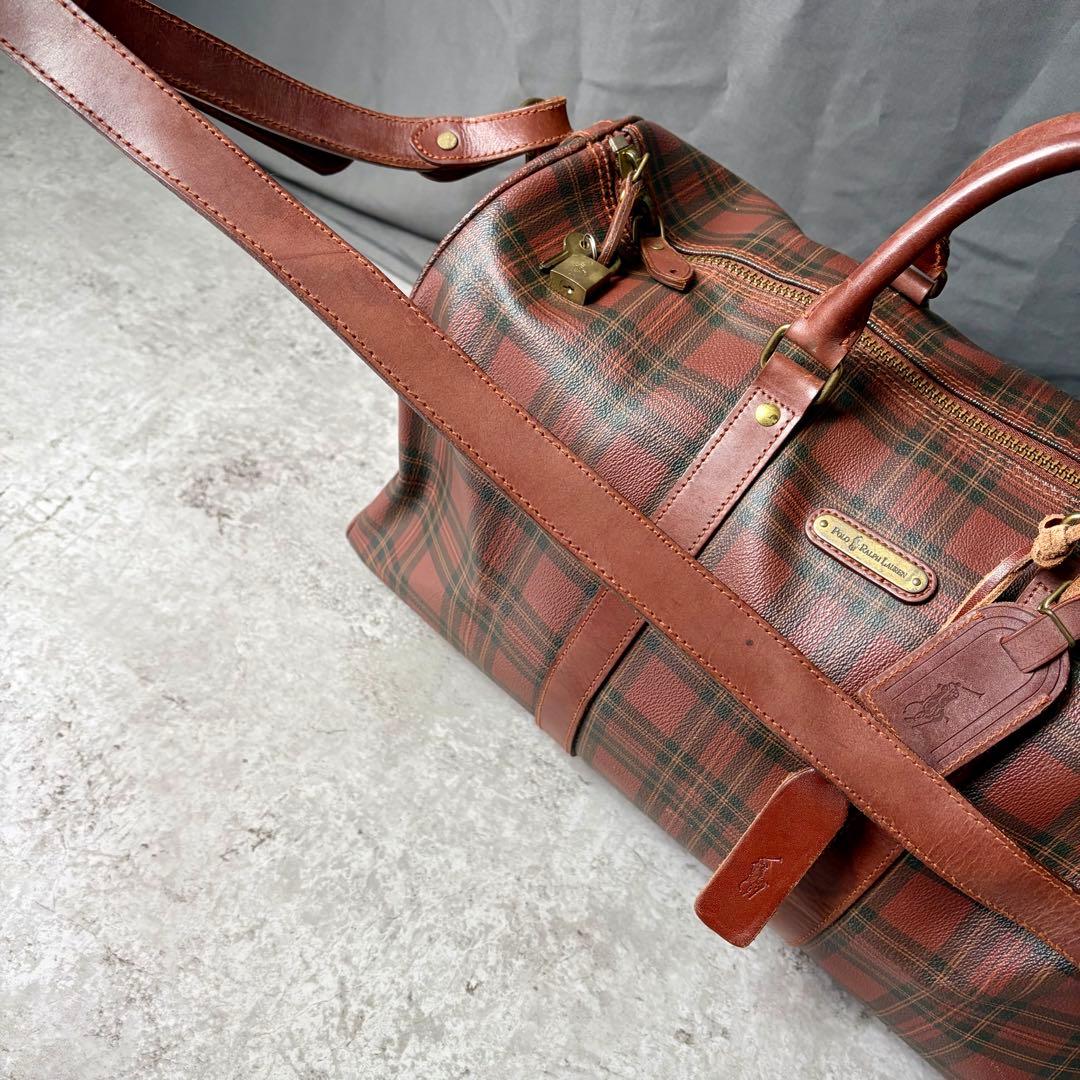 ク*ロ様 希少 ポロラルフローレン ボストンバッグ タータンチェック 2way