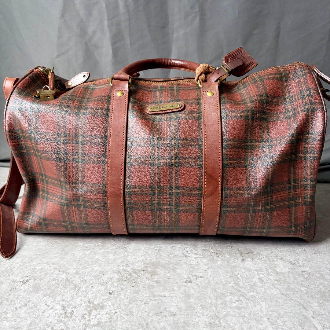 ク*ロ様 希少 ポロラルフローレン ボストンバッグ タータンチェック 2way