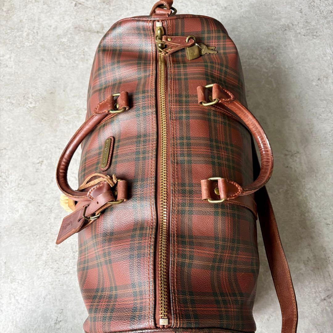 ク*ロ様 希少 ポロラルフローレン ボストンバッグ タータンチェック 2way