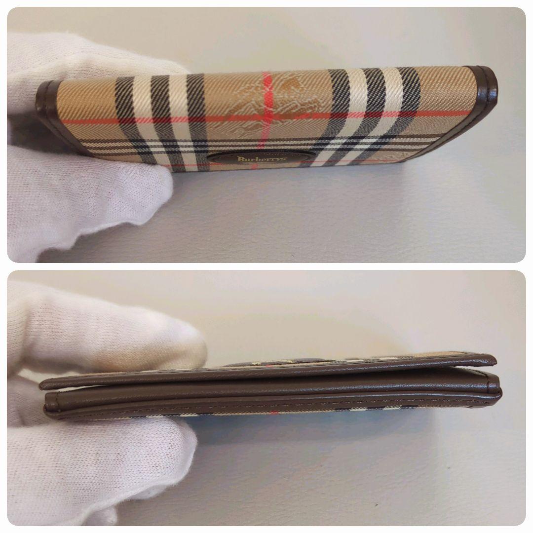 新品未使用✨バーバリー　ノバチェック　キャンバス　レザー　ホース柄　名刺入れ