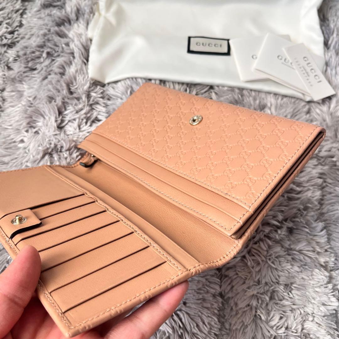 極美品✨GUCCI マイクロシマ　長財布　ベージュ　メンズ　レディース