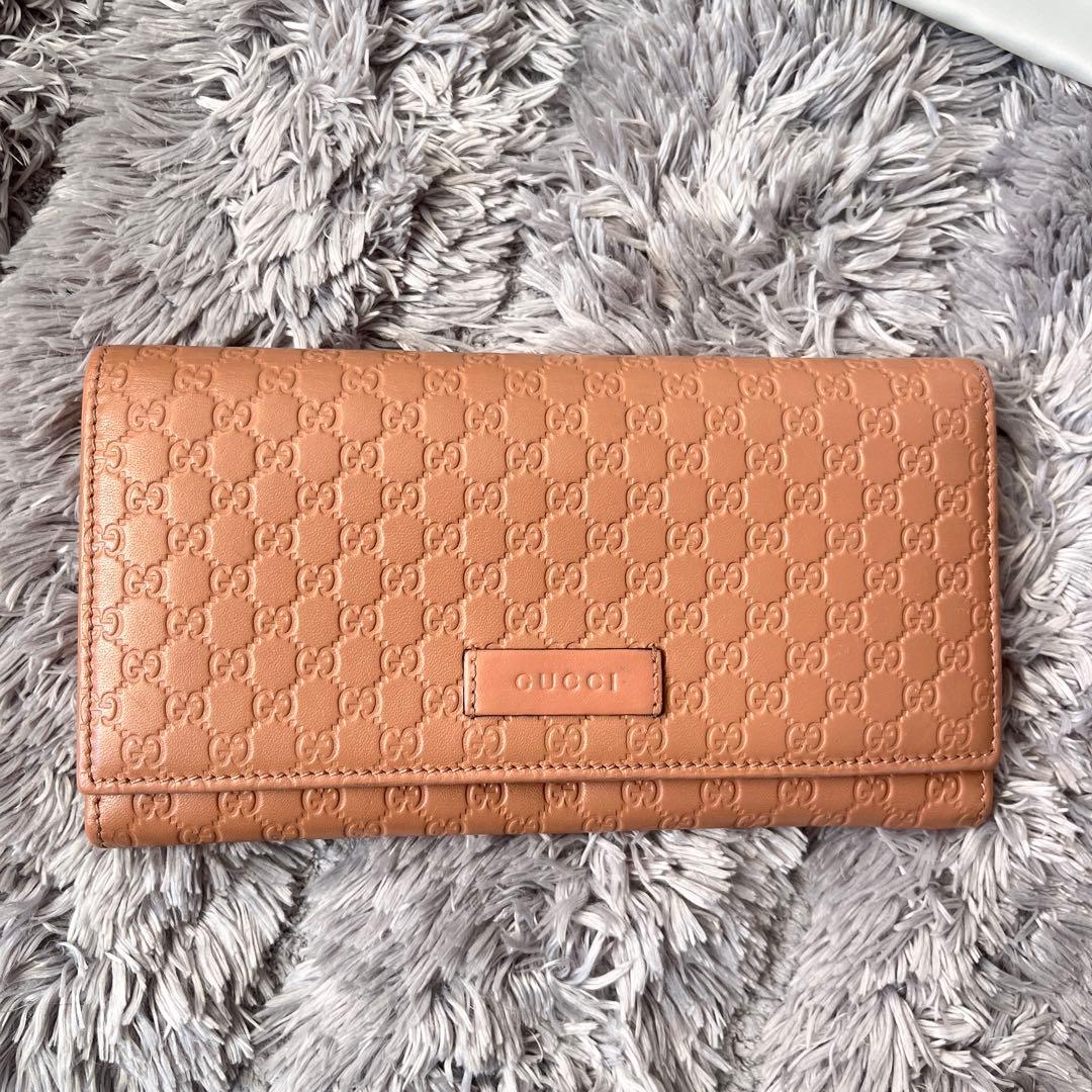 極美品✨GUCCI マイクロシマ　長財布　ベージュ　メンズ　レディース