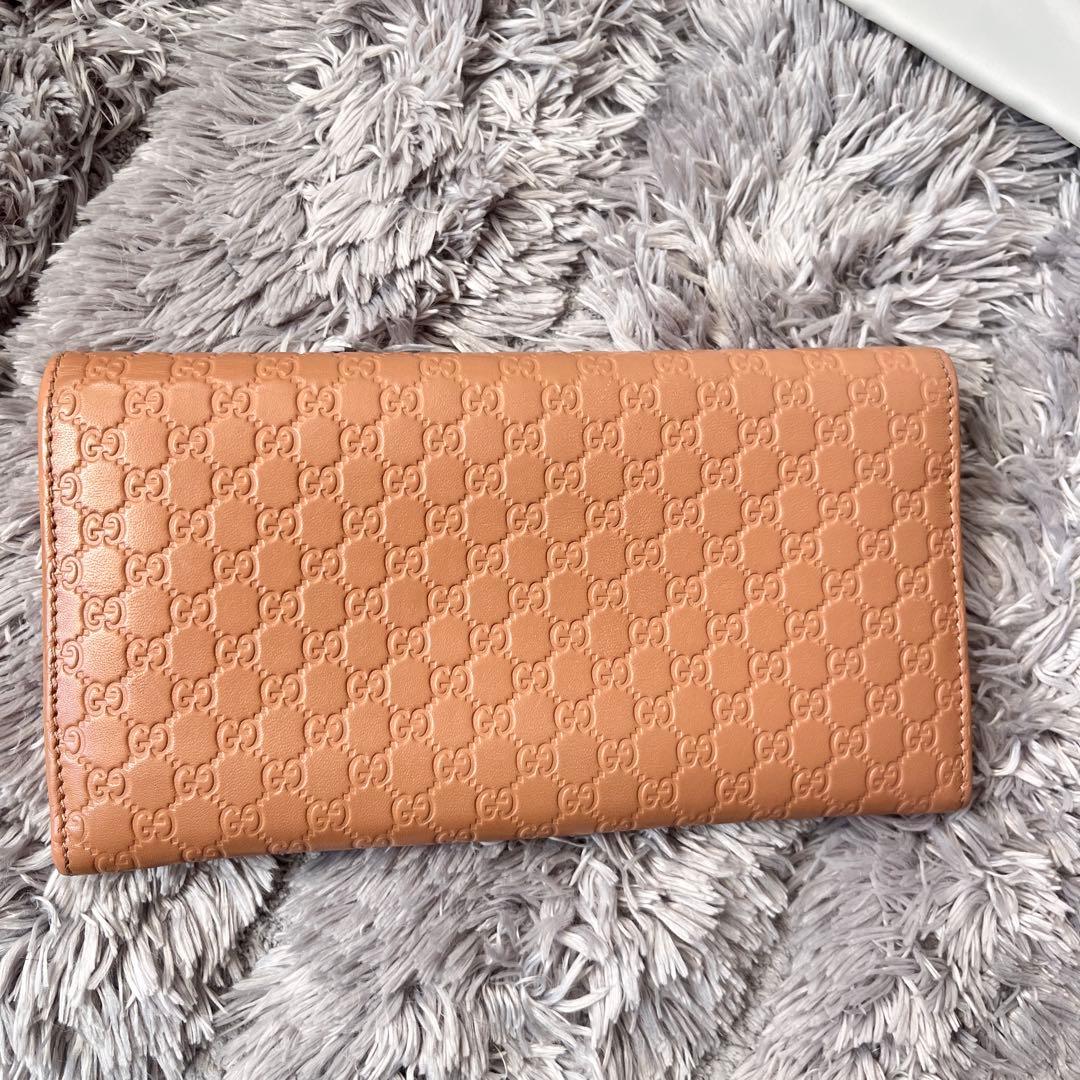 極美品✨GUCCI マイクロシマ　長財布　ベージュ　メンズ　レディース