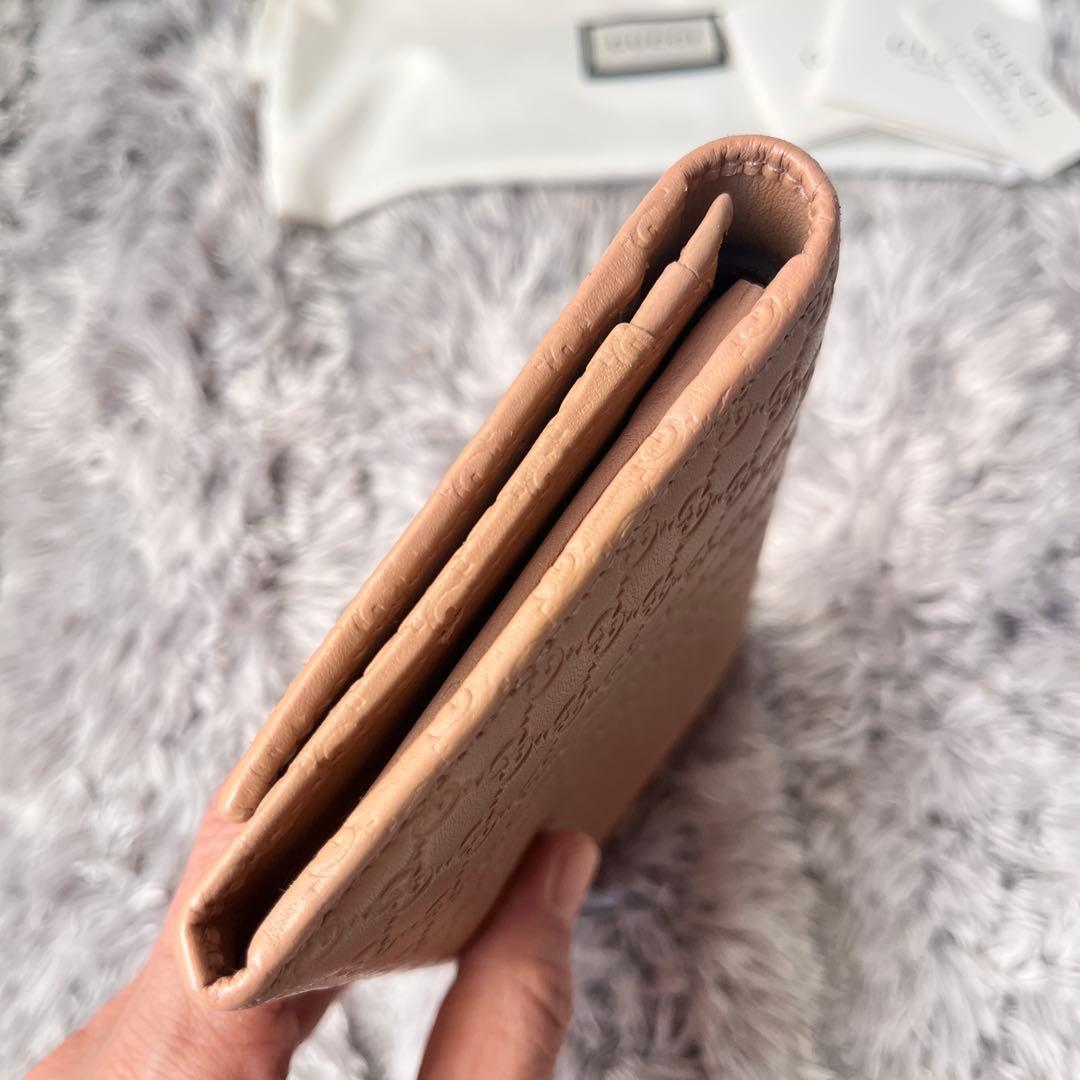 極美品✨GUCCI マイクロシマ　長財布　ベージュ　メンズ　レディース