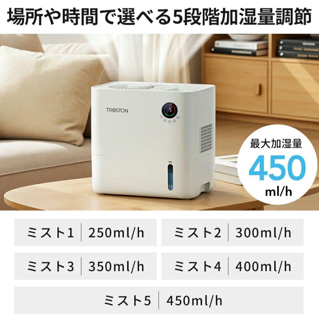 新品⭐気化式加湿器 4重除菌 大容量 AI自動制御 プラズマ搭載 5段階調整