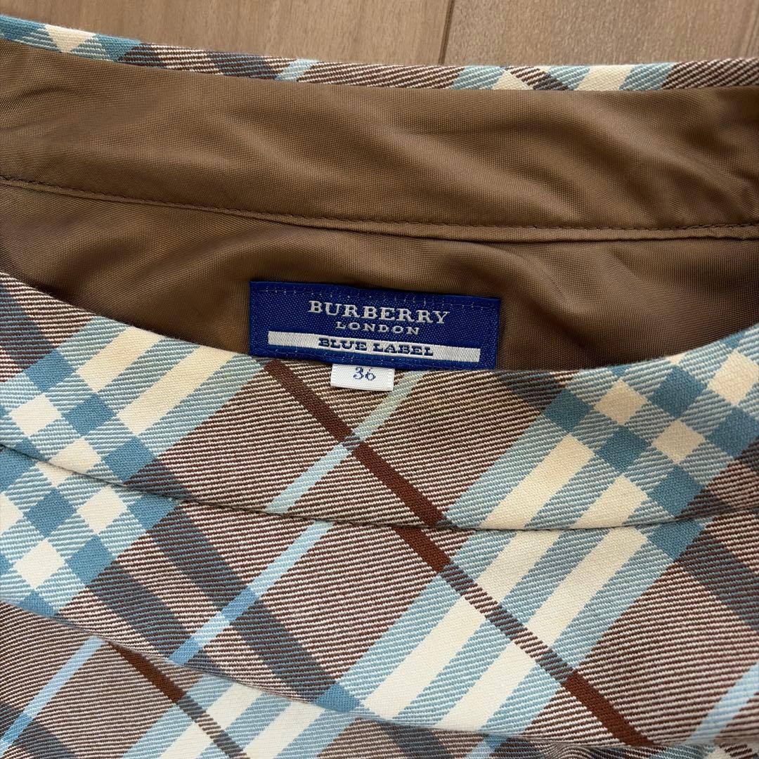 【美品❗️】バーバリーブルーレーベル ワンピース ノバチェック ひざ丈 36