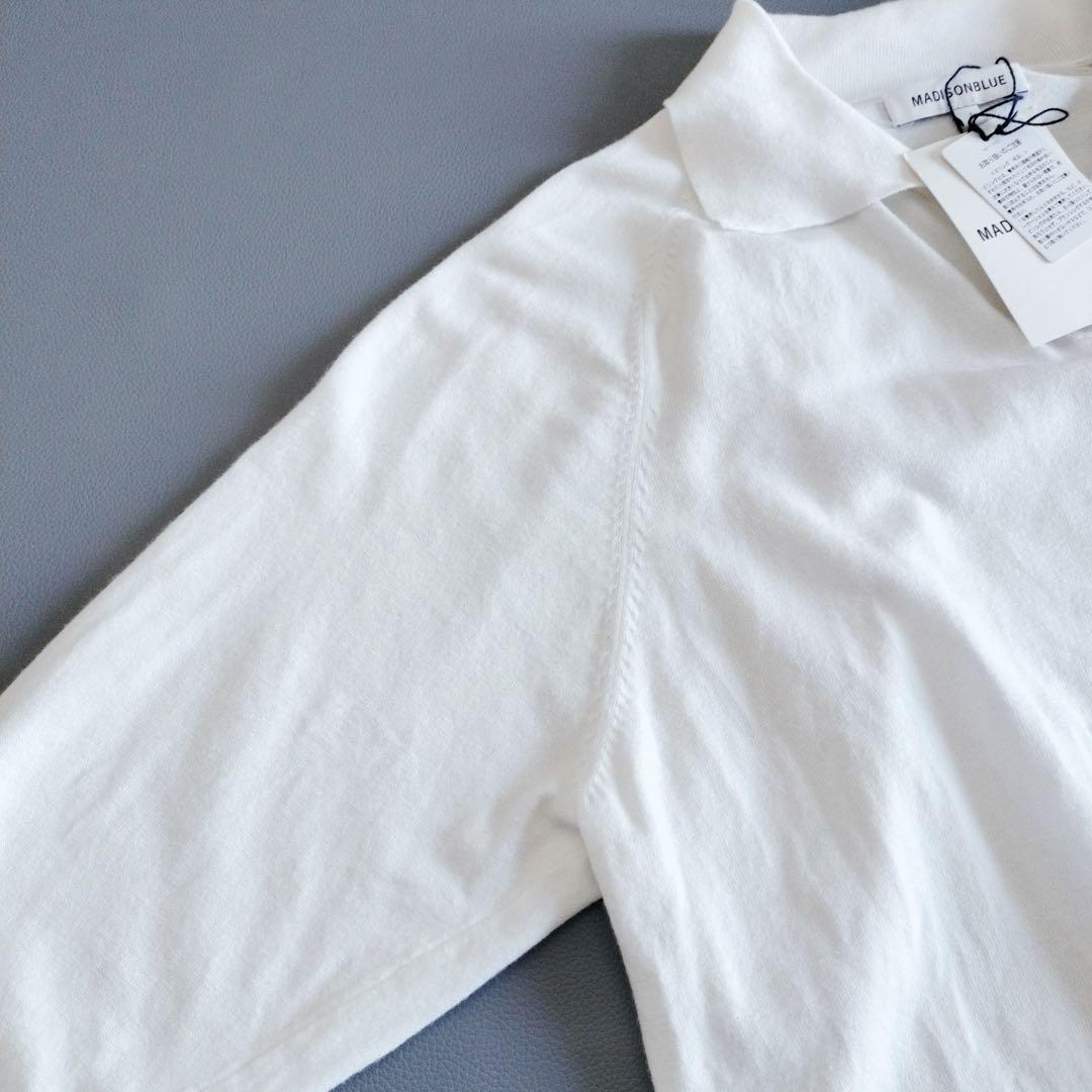 新品タグ付 MADISONBLUE BIG COLLOR KNIT ポロシャツ