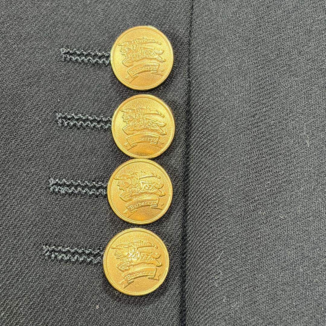 極美品 バーバリー 紺ブレ 刻印金ボタン ネイビー ダブル Mサイズ