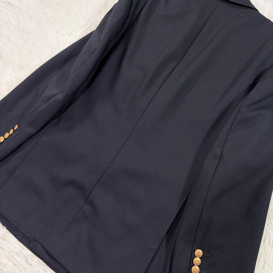 極美品 バーバリー 紺ブレ 刻印金ボタン ネイビー ダブル Mサイズ