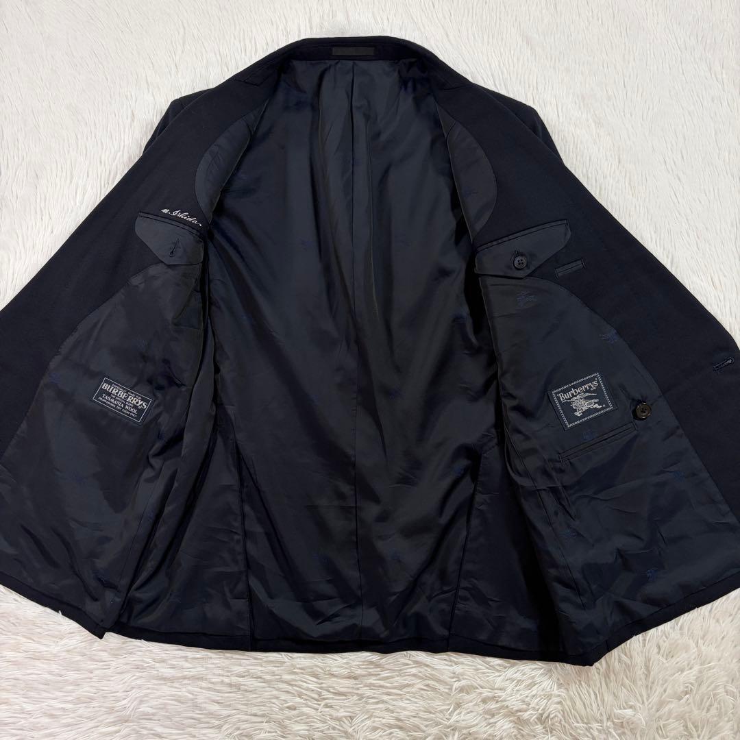 極美品 バーバリー 紺ブレ 刻印金ボタン ネイビー ダブル Mサイズ