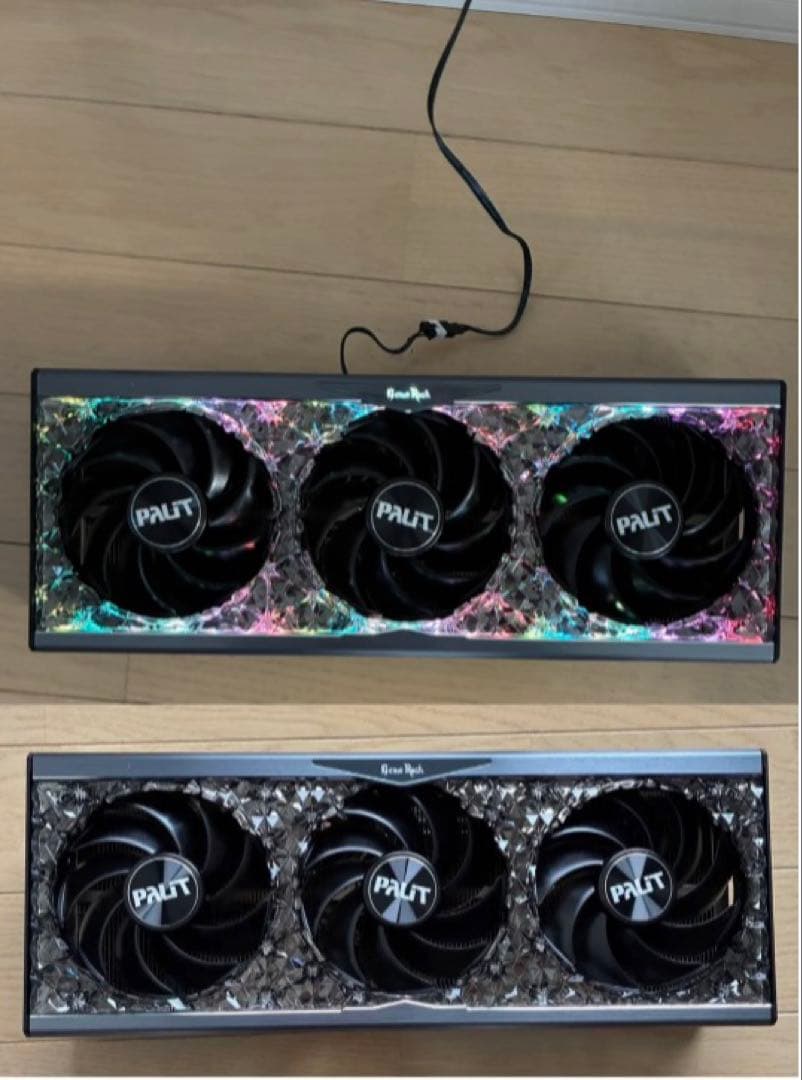palit RTX 4090ヒートシンク　3連　ファン　LED バックプレート