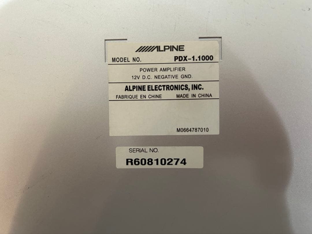 ALPINE PDX-1.1000（動作未確認）