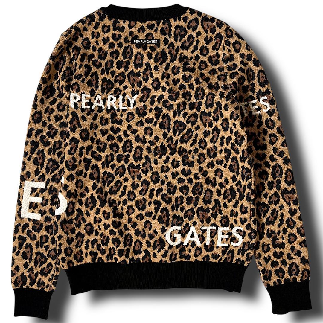 新品 0 定価37,400 パーリーゲイツ レオパードニットプルオーバー 日本製