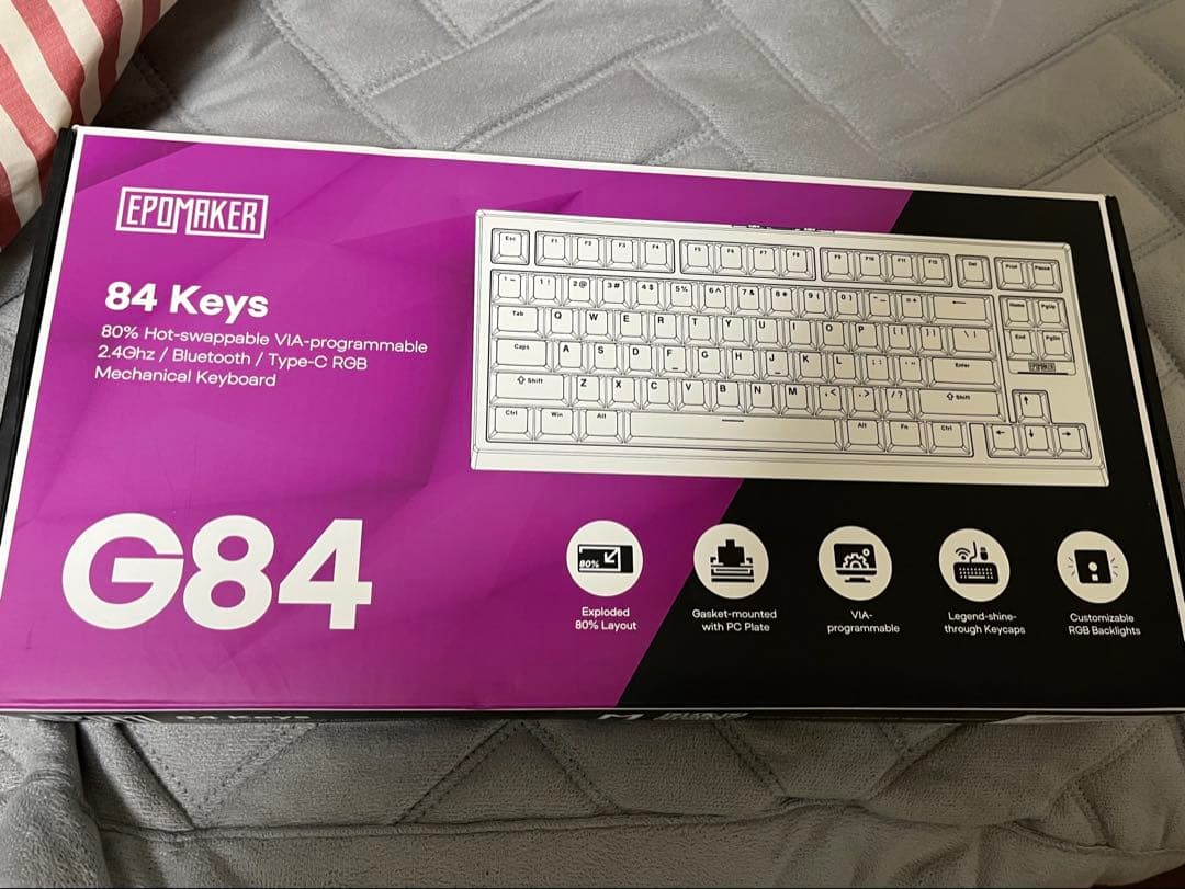 Epomaker G84 ホワイト メカニカルキーボード