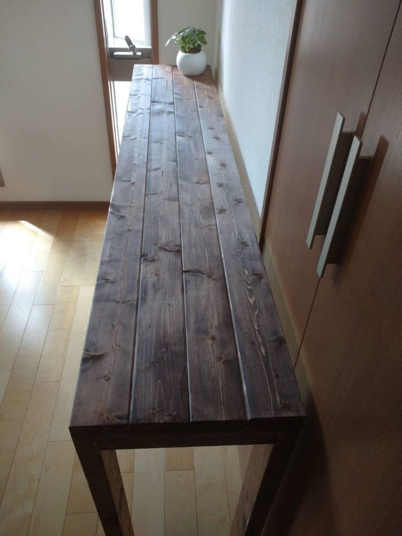 【ジョンヒョンソさん】180×35 カウンターテーブル 無垢材　アンティーク風