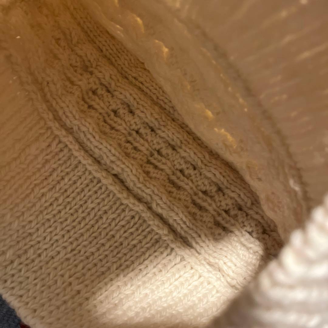 アラン模様　ニット　ベスト　ジレ　手編み