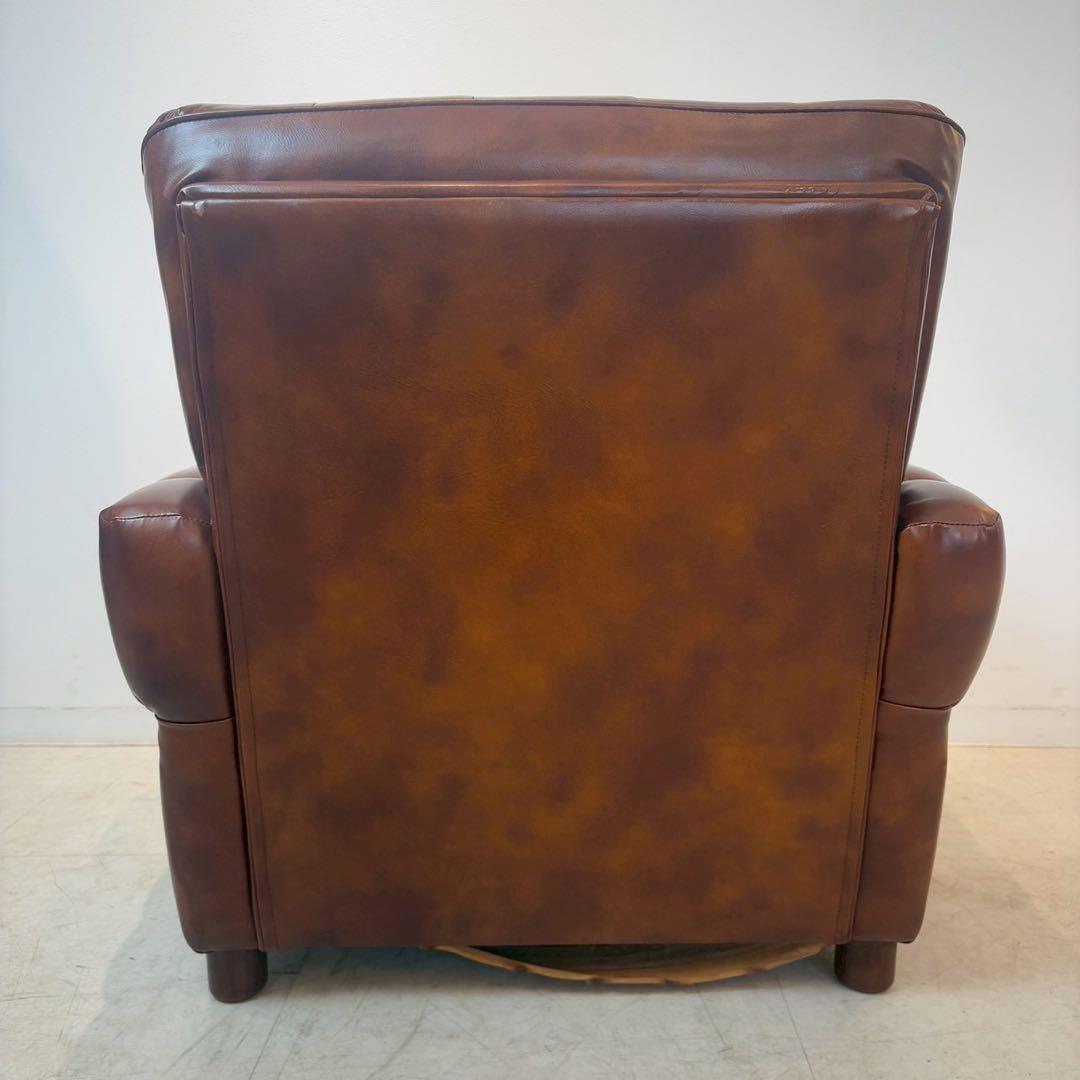 西洋アンティーク レザー 1人掛けソファ ロビーチェア 昭和レトロ 2/2