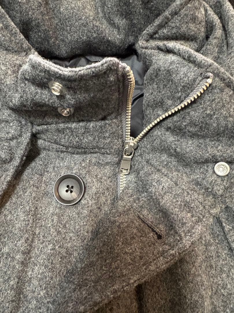 新品★BEAUTY&YOUTH★メリノウール★ダウンジャケット★グレーM★フード