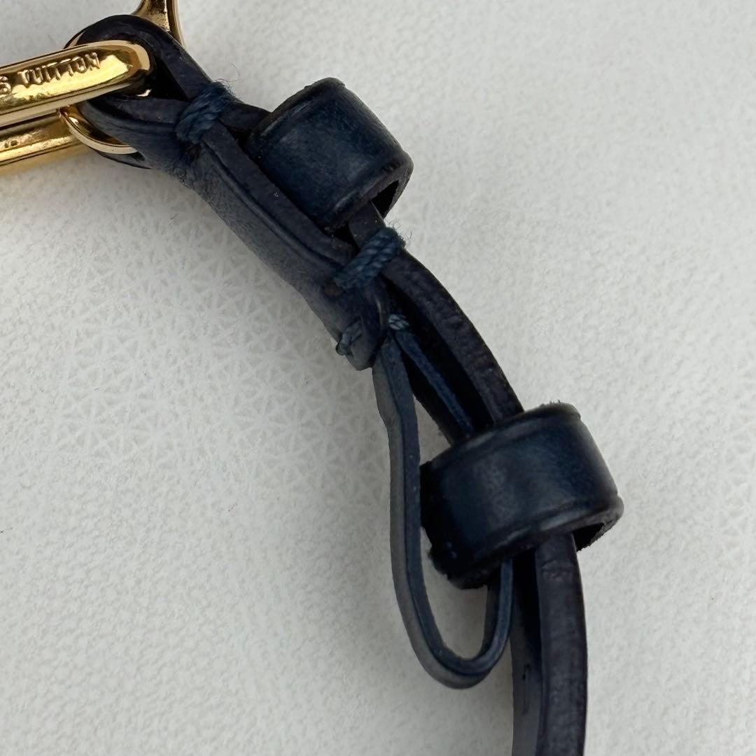 ルイヴィトン ネイビー レザー バングル ブレスレット レディース ネイビー