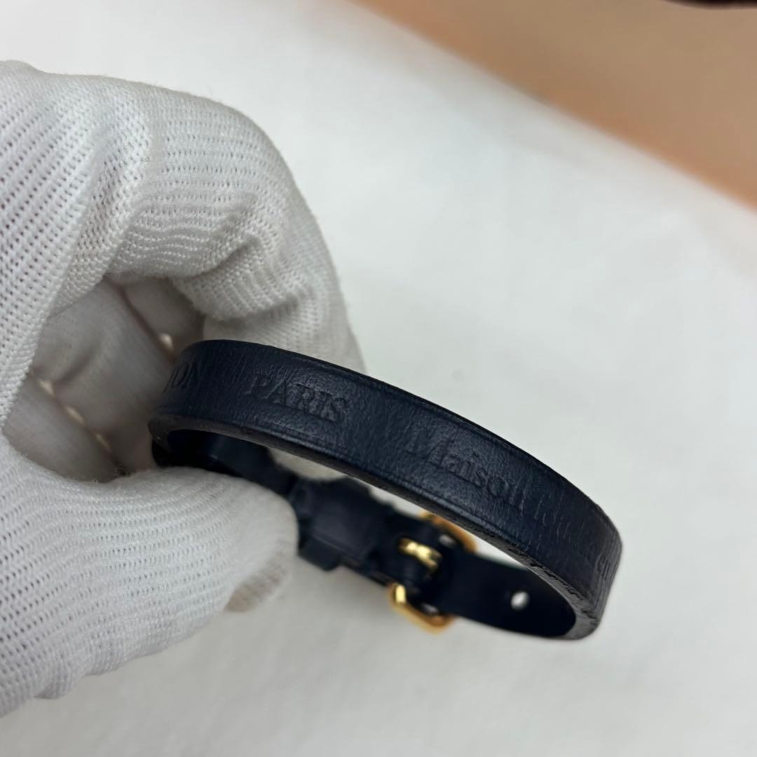 ルイヴィトン ネイビー レザー バングル ブレスレット レディース ネイビー