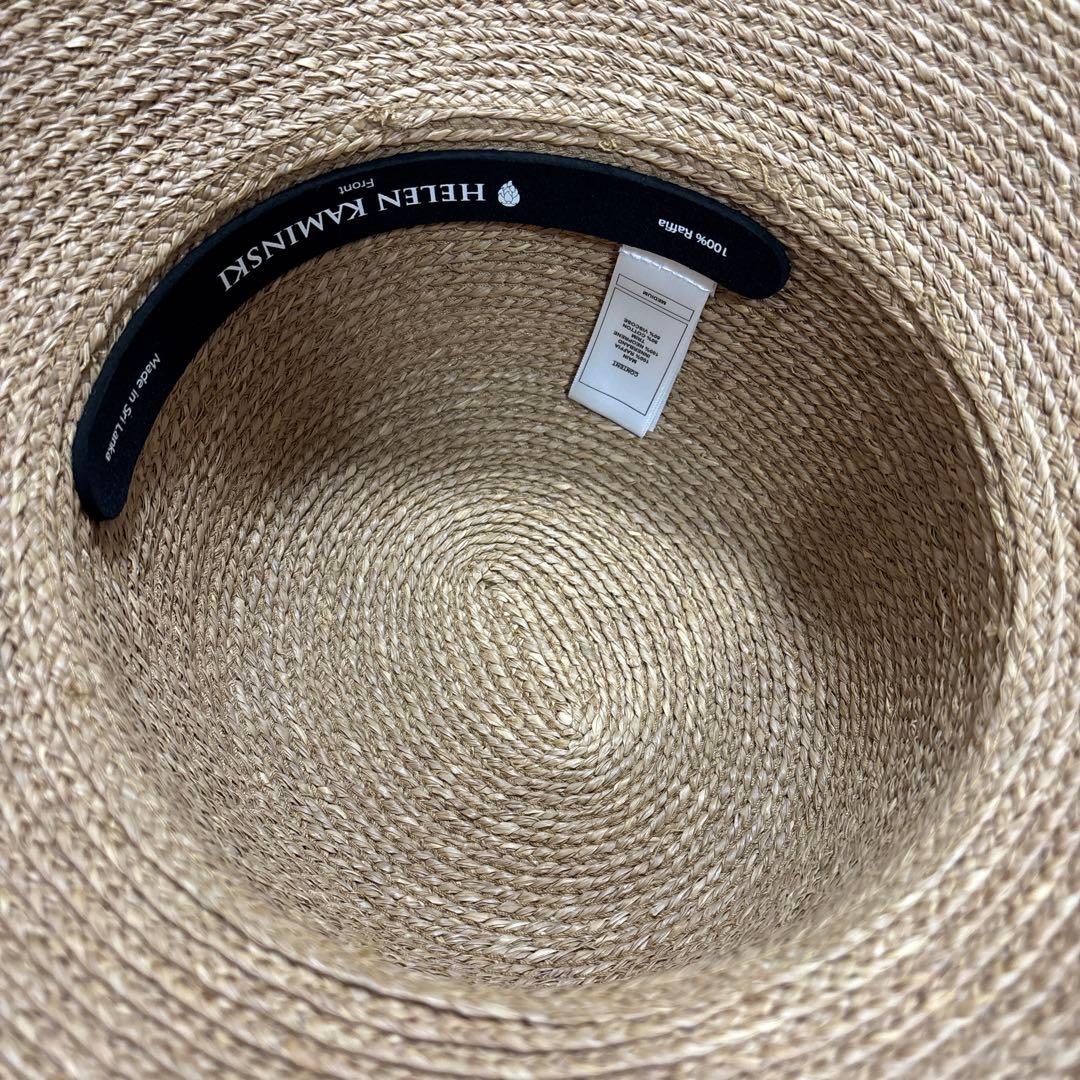 専用HELEN KAMINSKIブラウン 麦わら帽子 ピンクリボン付き