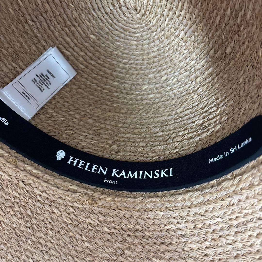 専用HELEN KAMINSKIブラウン 麦わら帽子 ピンクリボン付き